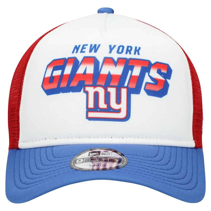 Youth New Era White/Royal New York Giants Streak 9FORTY A-Frame Adjustable Hat