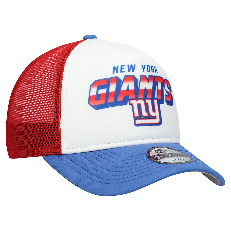 Youth New Era White/Royal New York Giants Streak 9FORTY A-Frame Adjustable Hat