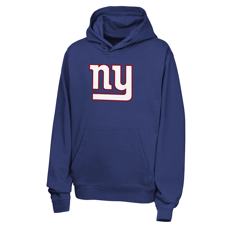 Youth Nike Cam Skattebo Royal New York Giants Name & Number Club Fleece Hoodie