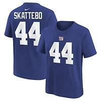 Youth Nike Cam Skattebo Royal New York Giants Name & Number T-Shirt