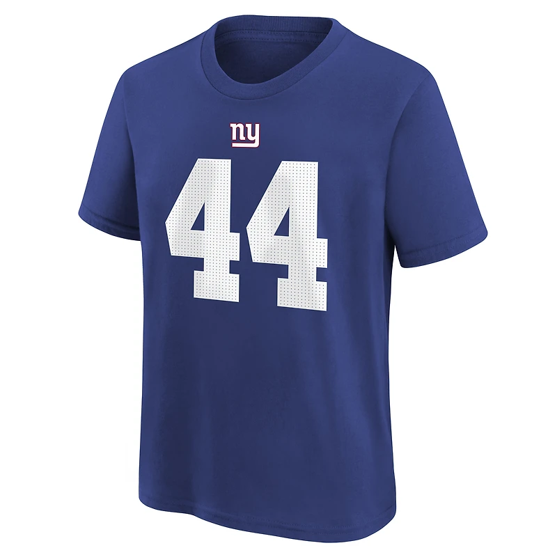 Youth Nike Cam Skattebo Royal New York Giants Name & Number T-Shirt