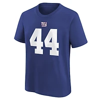 Youth Nike Cam Skattebo Royal New York Giants Name & Number T-Shirt