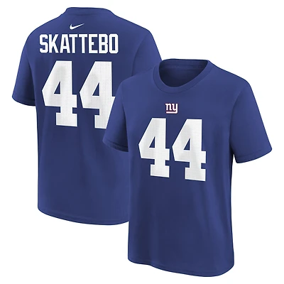 Youth Nike Cam Skattebo Royal New York Giants Name & Number T-Shirt