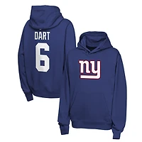 Youth Nike Jaxson Dart Royal New York Giants Name & Number Club Fleece Hoodie