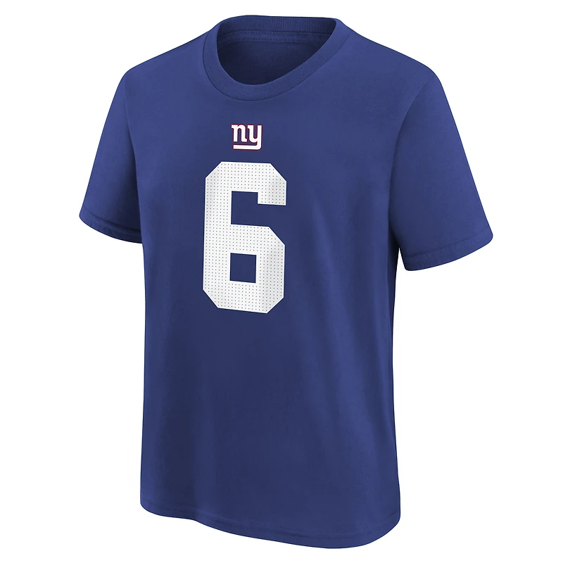 Youth Nike Jaxson Dart Royal New York Giants Name & Number T-Shirt