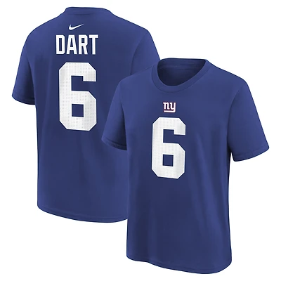 Youth Nike Jaxson Dart Royal New York Giants Name & Number T-Shirt