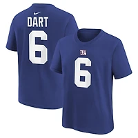 Youth Nike Jaxson Dart Royal New York Giants Name & Number T-Shirt