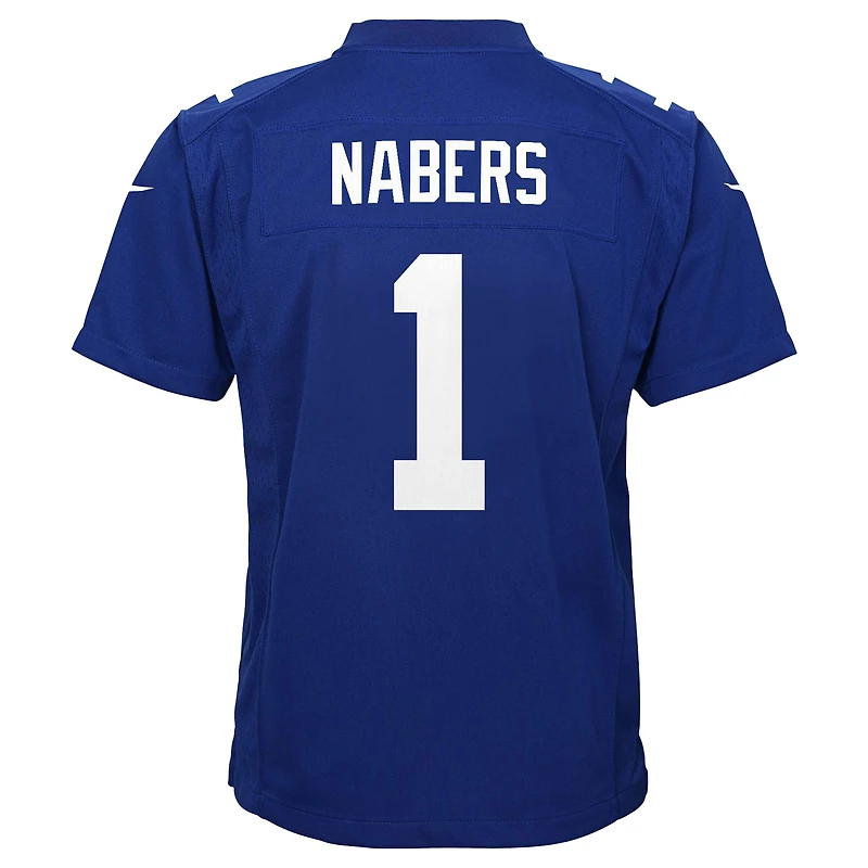 Maillot de match Nike Malik Nabers Royal des New York Giants pour jeune