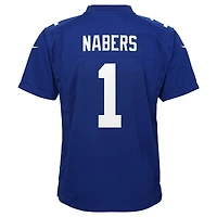 Maillot de match Nike Malik Nabers Royal des New York Giants pour jeune