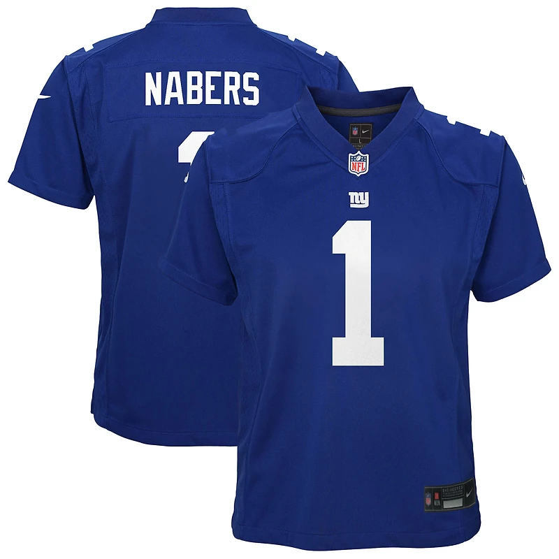 Maillot de match Nike Malik Nabers Royal des New York Giants pour jeune
