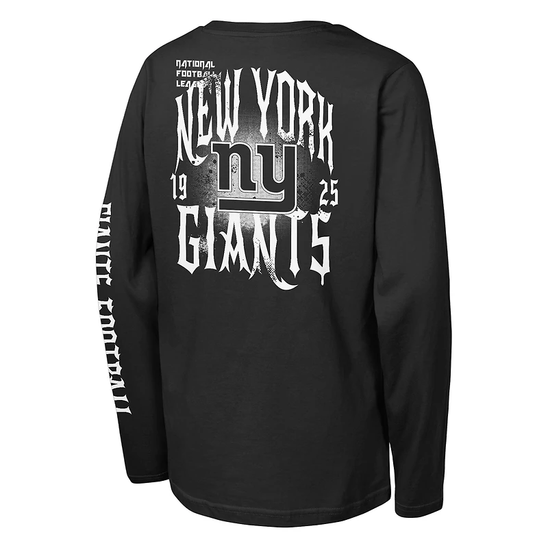 T-shirt à manches longues noir Youth Outerstuff des New York Giants Rumble