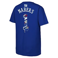 T-shirt Jeunesse Outerstuff Malik Nabers Royal New York Giants Mainliner Drip avec nom et numéro de joueur