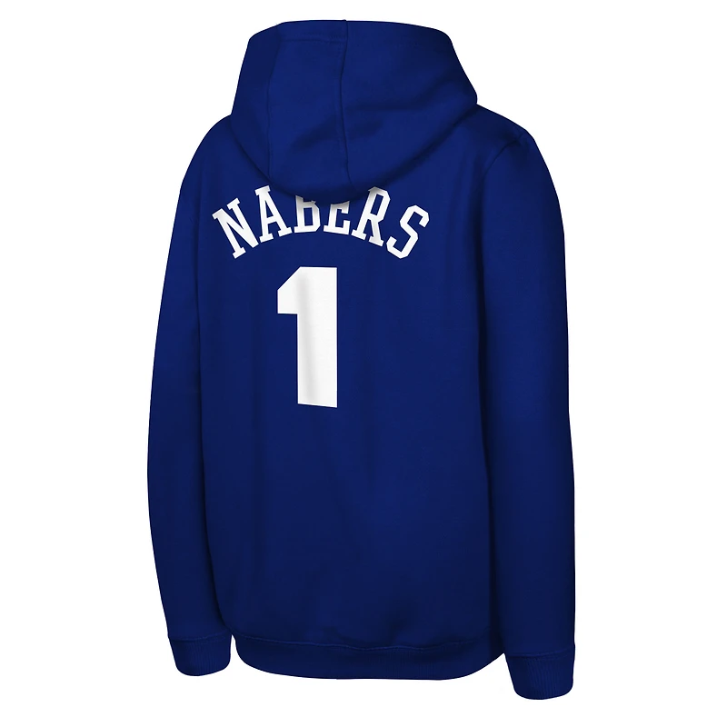 Sweat à capuche pour jeunes Malik Nabers Royal New York Giants avec nom et numéro de joueur Mainliner