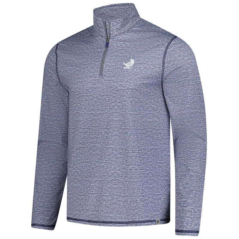 Pull à glissière quart de tour Johnston pour homme avec drapeau et hymne bleu marine chiné New York Golf Club