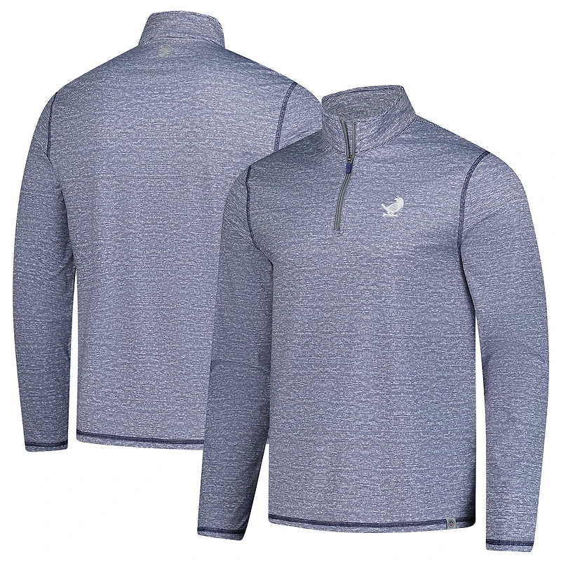 Pull à glissière quart de tour Johnston pour homme avec drapeau et hymne bleu marine chiné New York Golf Club