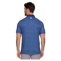 Men's Flag & Anthem  Light Blue New York Golf Club All-Over Logo Polo