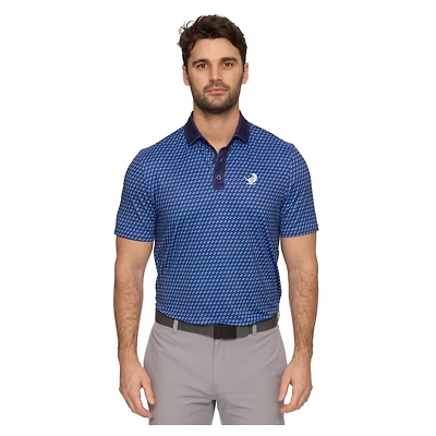 Men's Flag & Anthem  Light Blue New York Golf Club All-Over Logo Polo