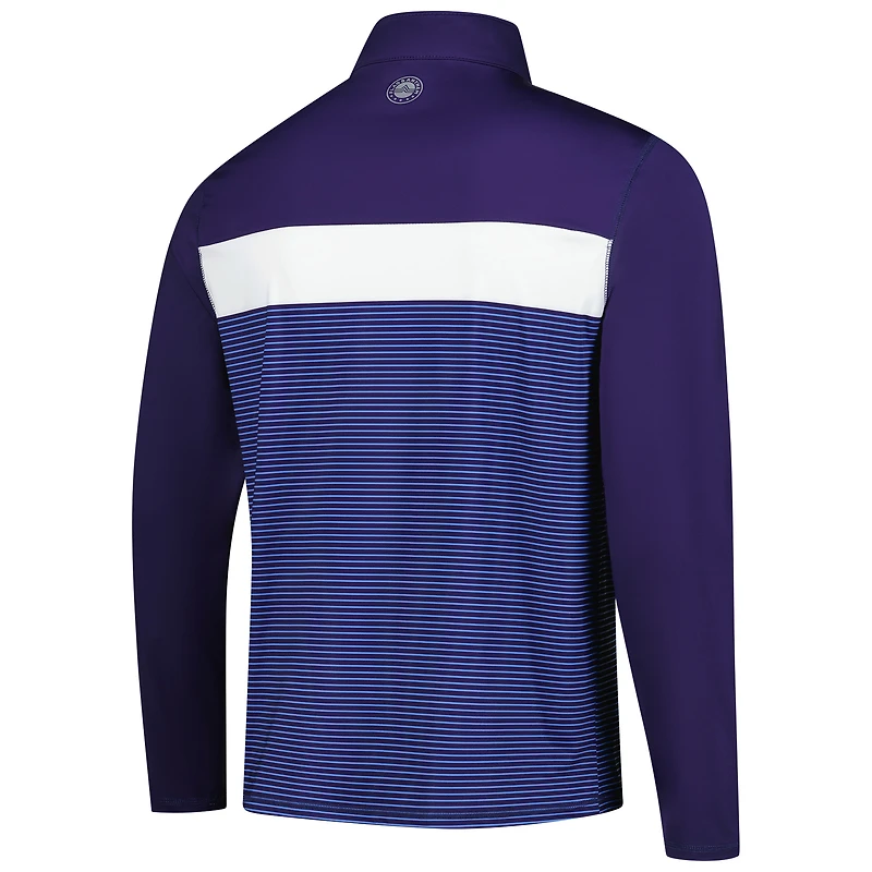 Sweat à capuche zippé quart de tour pour homme avec drapeau et hymne violet New York Golf Club Performance