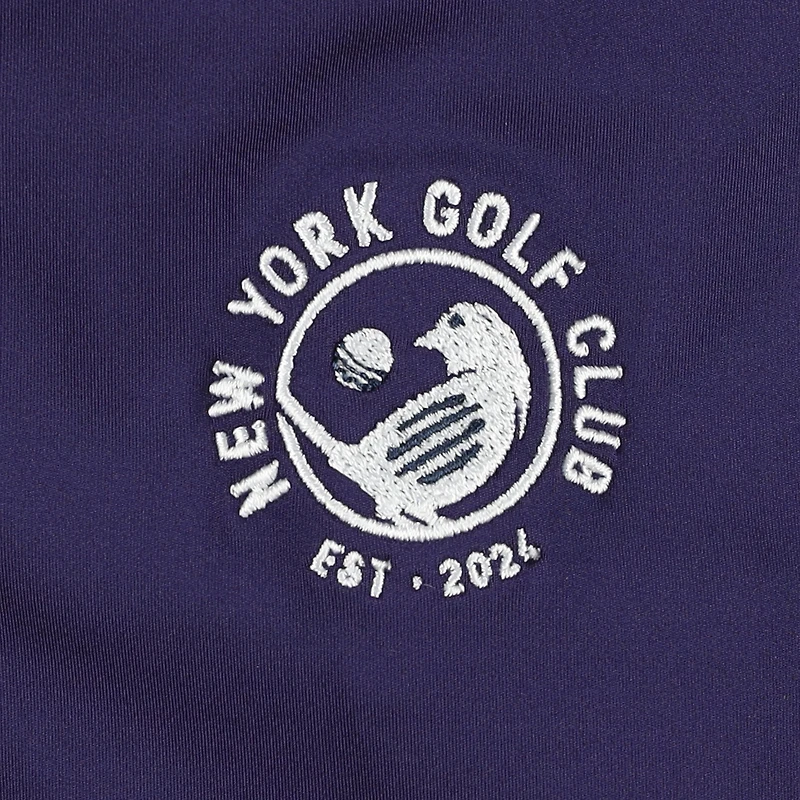 Sweat à capuche zippé quart de tour pour homme avec drapeau et hymne violet New York Golf Club Performance