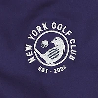 Sweat à capuche zippé quart de tour pour homme avec drapeau et hymne violet New York Golf Club Performance