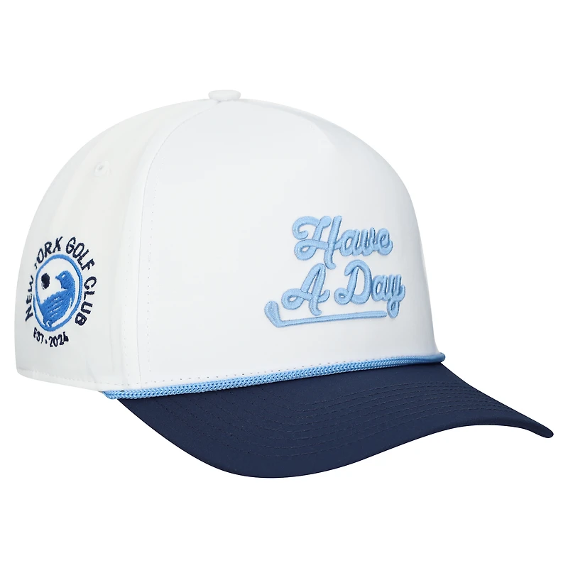 Casquette de golf homme Breezy Golf blanche New York Golf Club Have A Day Rope ajustable
