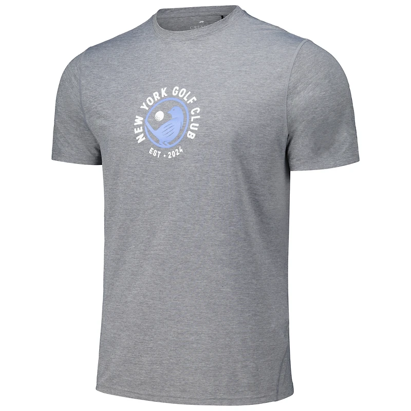 T-shirt Greyson Clothiers pour hommes, gris chiné, New York Golf Club Guide Sport brrr
