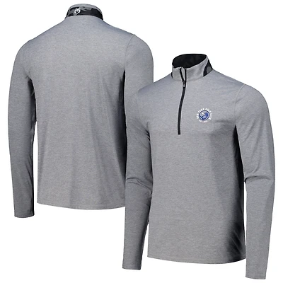 pull Greyson Clothiers pour hommes, gris chiné, New York Golf Club Guide Sport Performance, à quart de zip