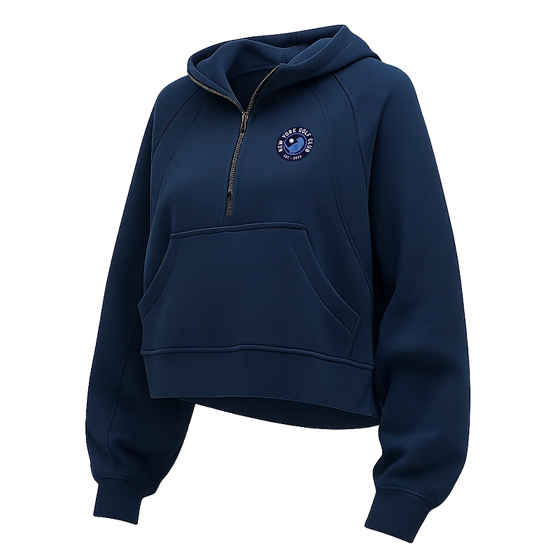 Sweat à capuche oversize demi-zip lululemon Navy New York Golf Club Scuba pour femme