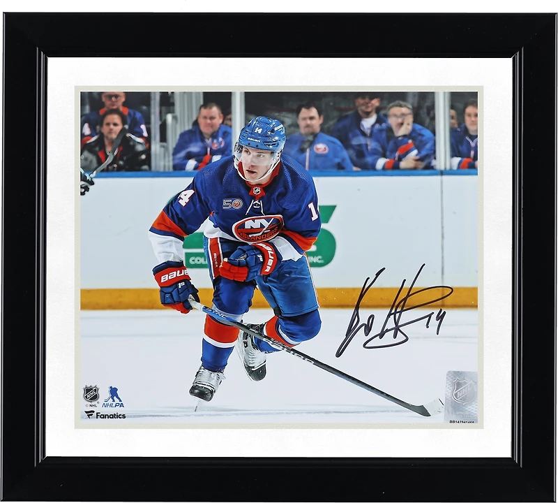 Bo Horvat New York Islanders Autographed 8" x 10" Blue Jersey Skating Photograph