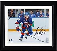 Bo Horvat New York Islanders Autographed 8" x 10" Blue Jersey Skating Photograph