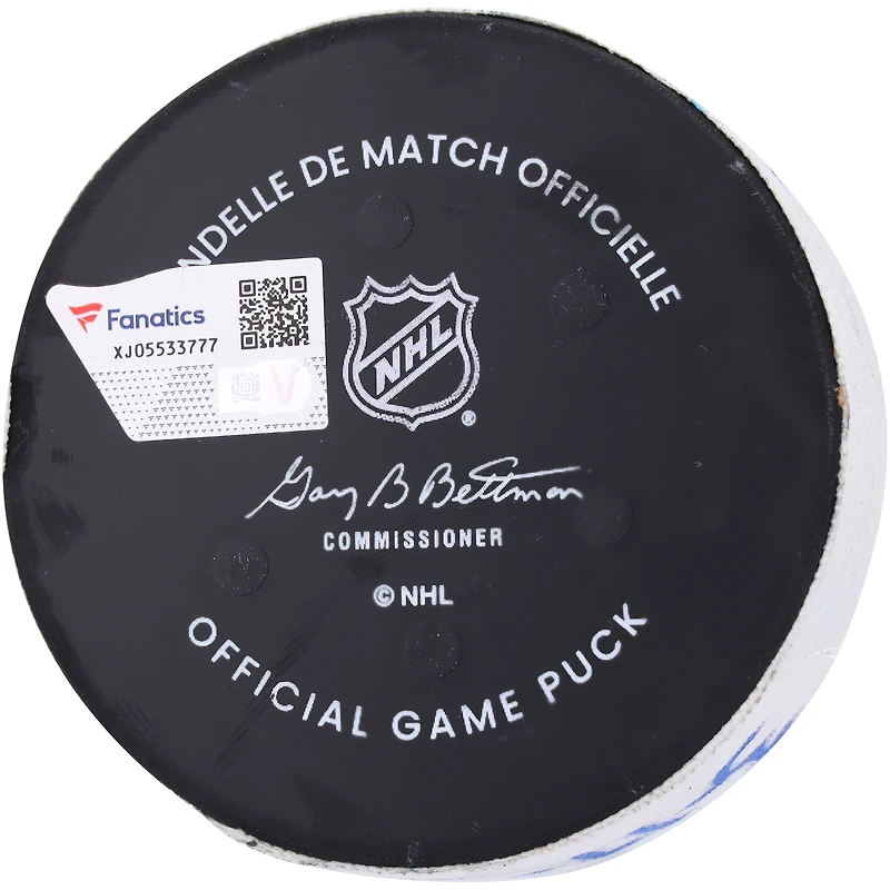 Bo Horvat Rondelle de but utilisée par les Islanders de New York le 17 mars 2024 contre. Rangers de New York – Deuxième des deux buts marqués