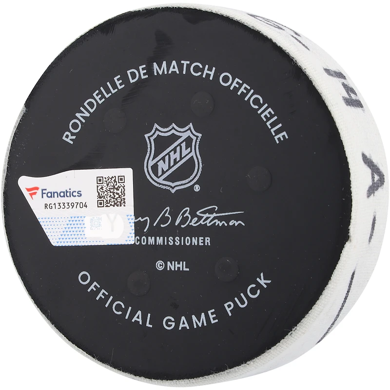 Bo Horvat New York Islanders Game-Used Goal Puck vs. New York Rangers on September 24, 2024