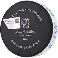 Rondelle de but utilisée par Brock Nelson lors du match des Islanders de New York contre les Rangers de New York le 13 avril 2024 - Premier des deux buts marqués