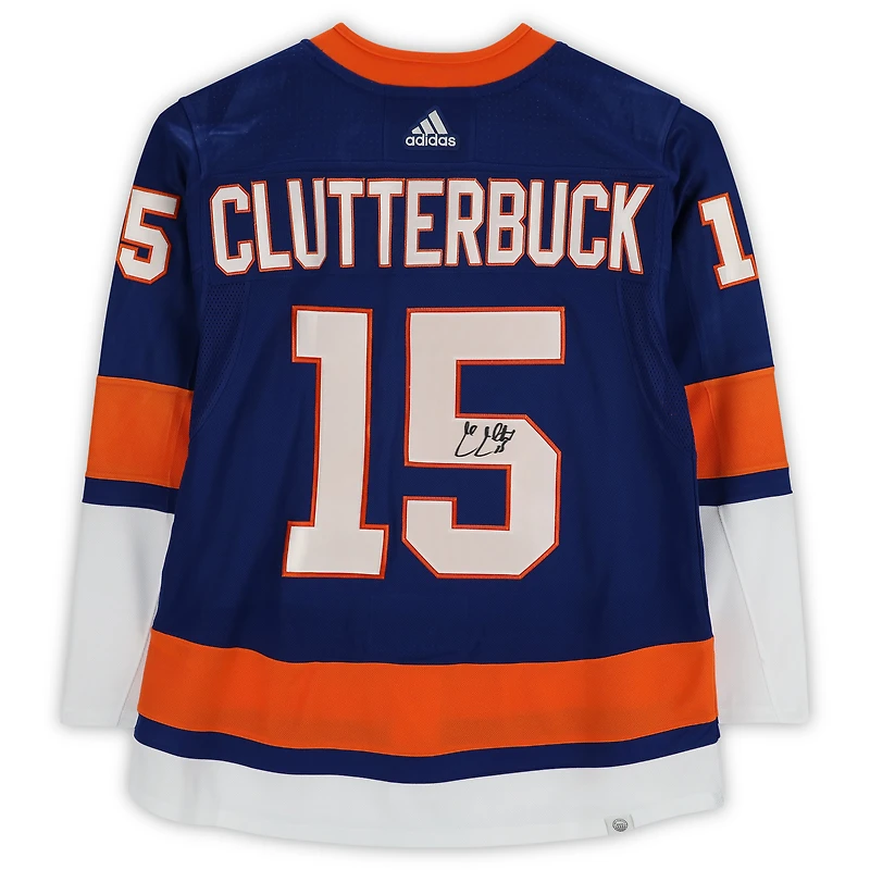 Cal Clutterbuck Royal New York Islanders Autographed adidas Jersey
