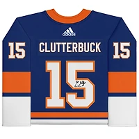 Cal Clutterbuck Royal New York Islanders Autographed adidas Jersey