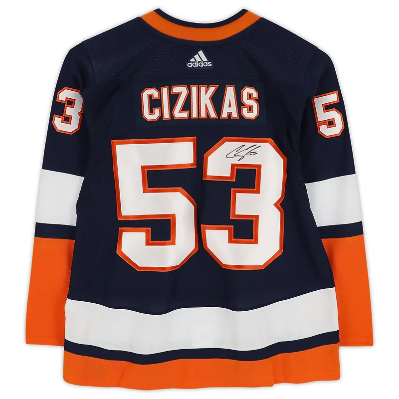 Casey Cizikas Navy New York Islanders Autographed adidas 2020 Reverse Retro Jersey