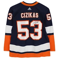 Casey Cizikas Navy New York Islanders Autographed adidas 2020 Reverse Retro Jersey