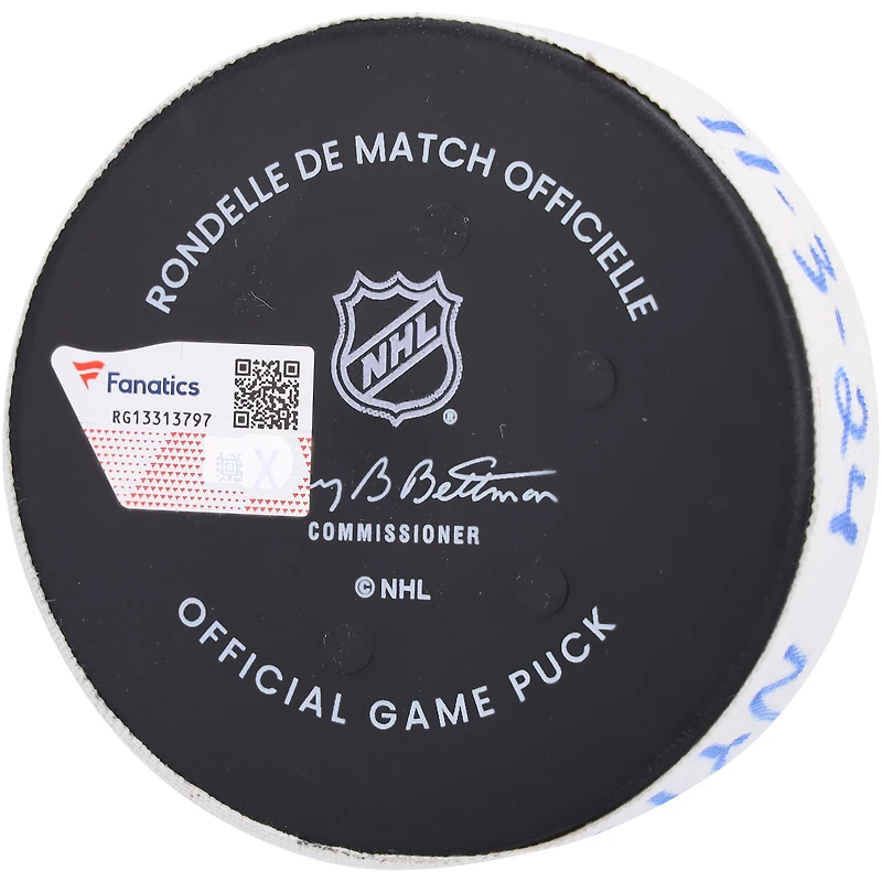 Casey Cizikas New York Islanders Game-Used Goal Puck vs. New York Rangers on November 3, 2024