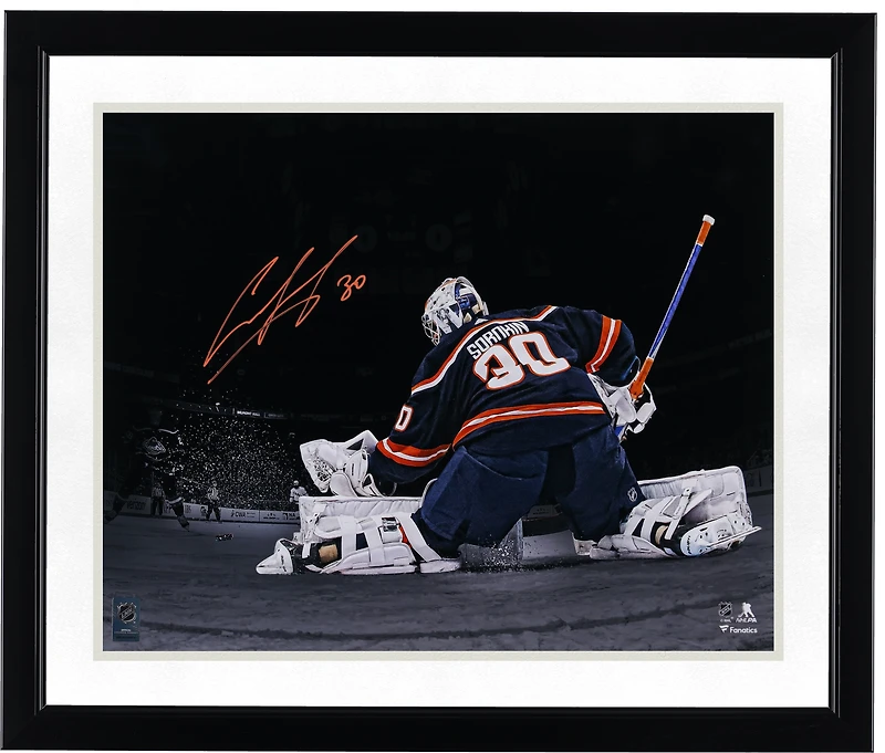 Ilya Sorokin New York Islanders Autographed 16" x 20" Making Save Spotlight Photograph