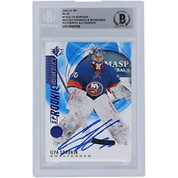 Carte de recrue authentifiée dédicacée par Ilya Sorokin des Islanders de New York 2020-21 Upper Deck SP Blue #116 Beckett Fanatics