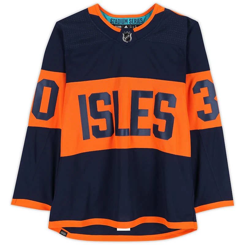 Maillot adidas authentique dédicacé par Ilya Sorokin des Islanders de New York pour la Stadium Series 2024