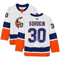 Maillot adidas authentique blanc autographié par Ilya Sorokin des Islanders de New York