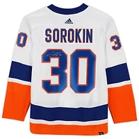 Maillot adidas authentique blanc autographié par Ilya Sorokin des Islanders de New York