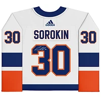 Maillot adidas authentique blanc autographié par Ilya Sorokin des Islanders de New York