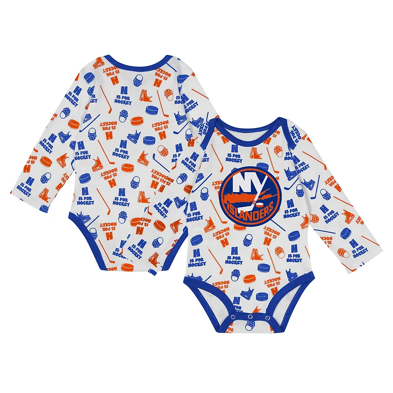 Body à manches longues pour bébé blanc New York Islanders Quick Learner