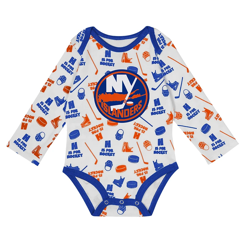 Body à manches longues pour bébé blanc New York Islanders Quick Learner
