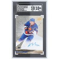 Carte de recrue autographiée de Kyle MacLean, New York Islanders, saison 2024-25, Upper Deck Clear Cut Gold Outburst #CC-KM #1/1, authentifiée SGC 10/10