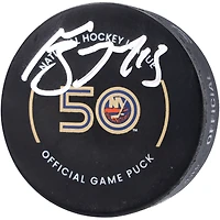 Rondelle de match officielle autographiée par Mat Barzal des Islanders de New York