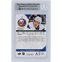 Carte autographiée 2018-19 Upper Deck SP authentique n° 11 Beckett Fanatics Witnessed des Islanders de New York par Mathew Barzal