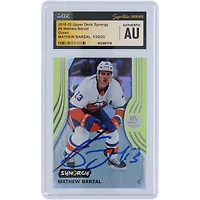 Carte autographiée 2019-20 Upper Deck Synergy Green #6 des Islanders de New York par Mathew Barzal, carte authentifiée et témoin des fanatiques de la CGC